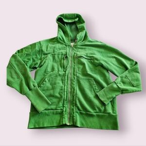 Adv3enture Bright Green Heavy Cotton USA Zip Up Hoodie Jacket Sz S